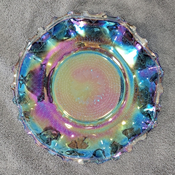Vintage Blue Carnival Glass Hostess Plate!! - Picture 2 of 11